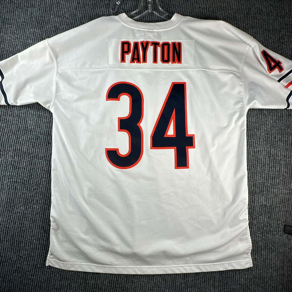 Mitchell & Ness 1985 Walter Payton Chicago Bears Jersey White Mens 52 2XL
